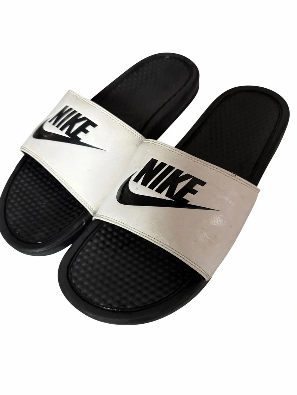 Nike Black Slide Sandals with Cream Straps